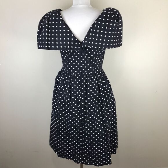 Vintage A La Mode 60s Polka Dot Large Sleeve Dress - Picture 3 of 8